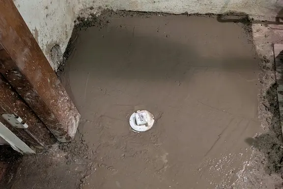 Finished outdoor sewer cleanout