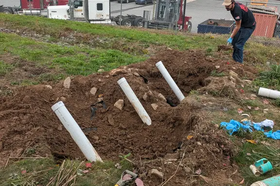 Sewer excavation work in Scranton